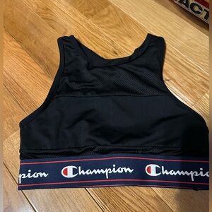 Champion Black Sports Bra with Racerback Design